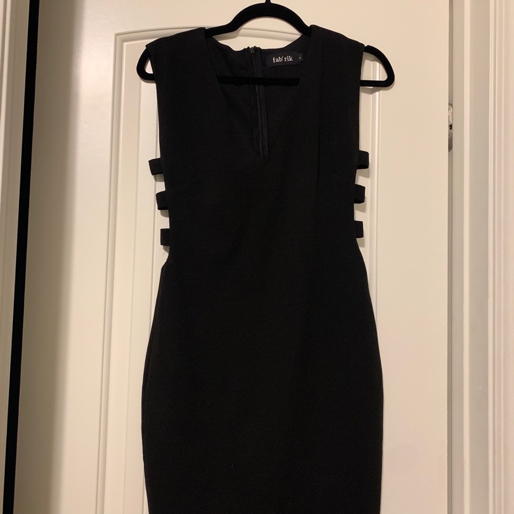 Black deep V dress with cut outs- worn once.